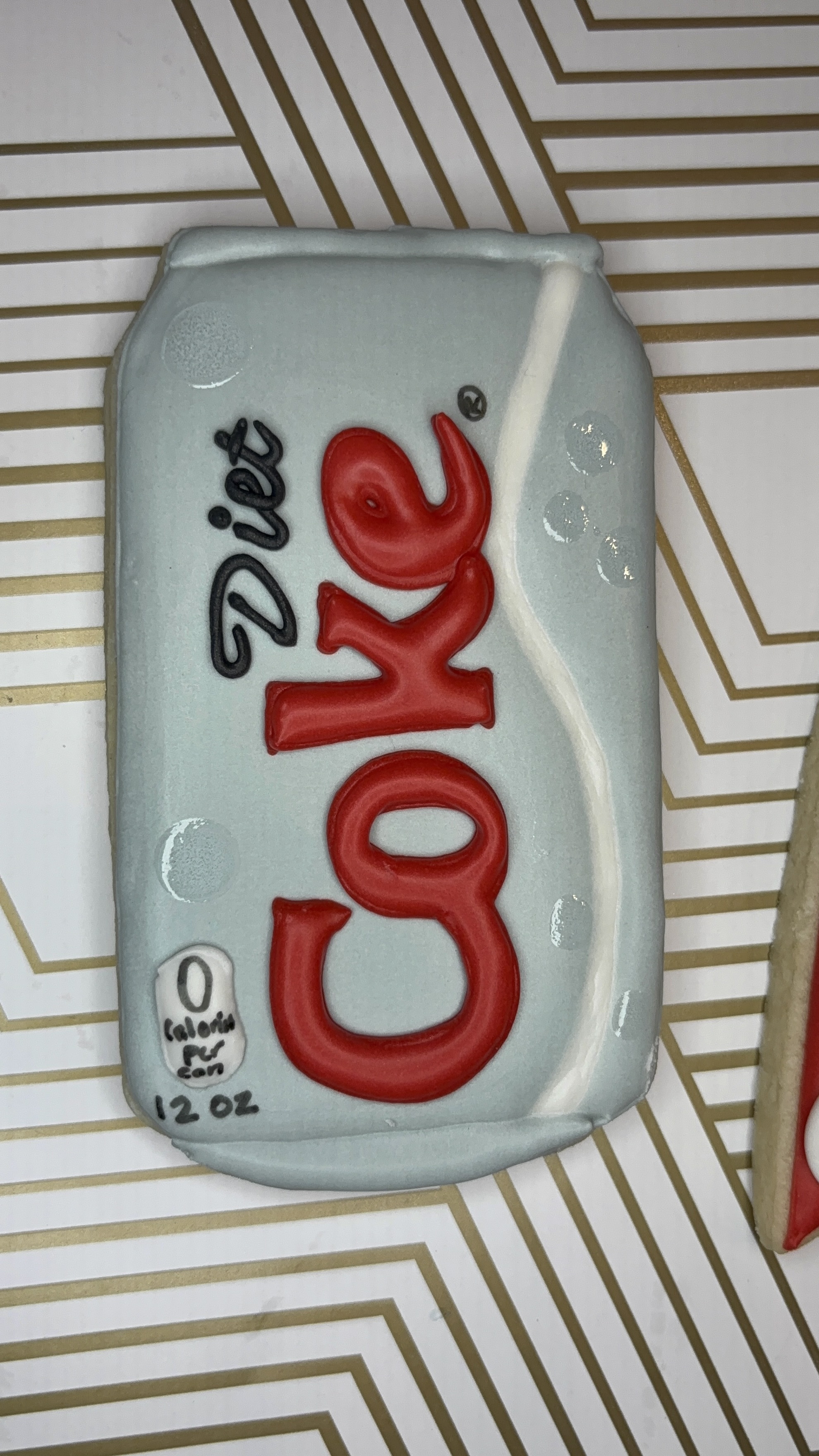 Diet Coke soda can shaped cookie