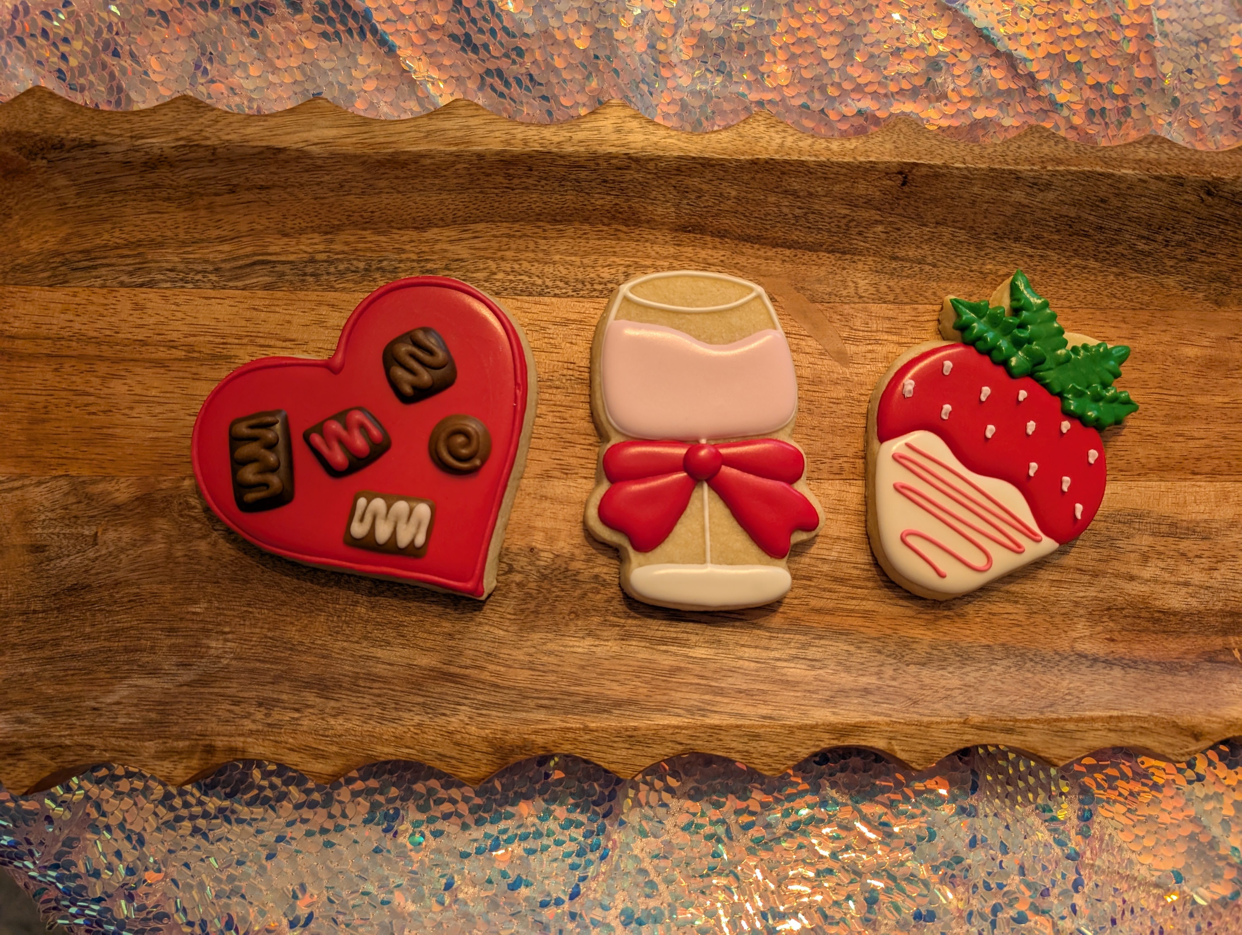 Valentine's Day heart champagne strawberry